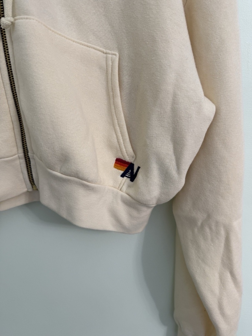 Aviator Nation Sunset Patch Relaxed Cropped Zip Hoodie & Sweatpants Set Medium - Picture 5 of 12